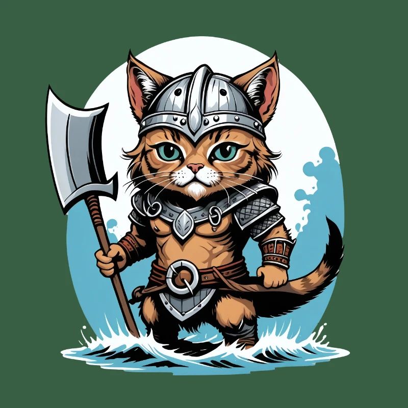 Cat Wikinger Viking Katze Geschenk Süß