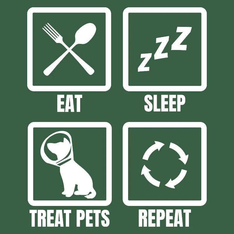 Manger Dormir Traiter les animaux de compagnie Répéter