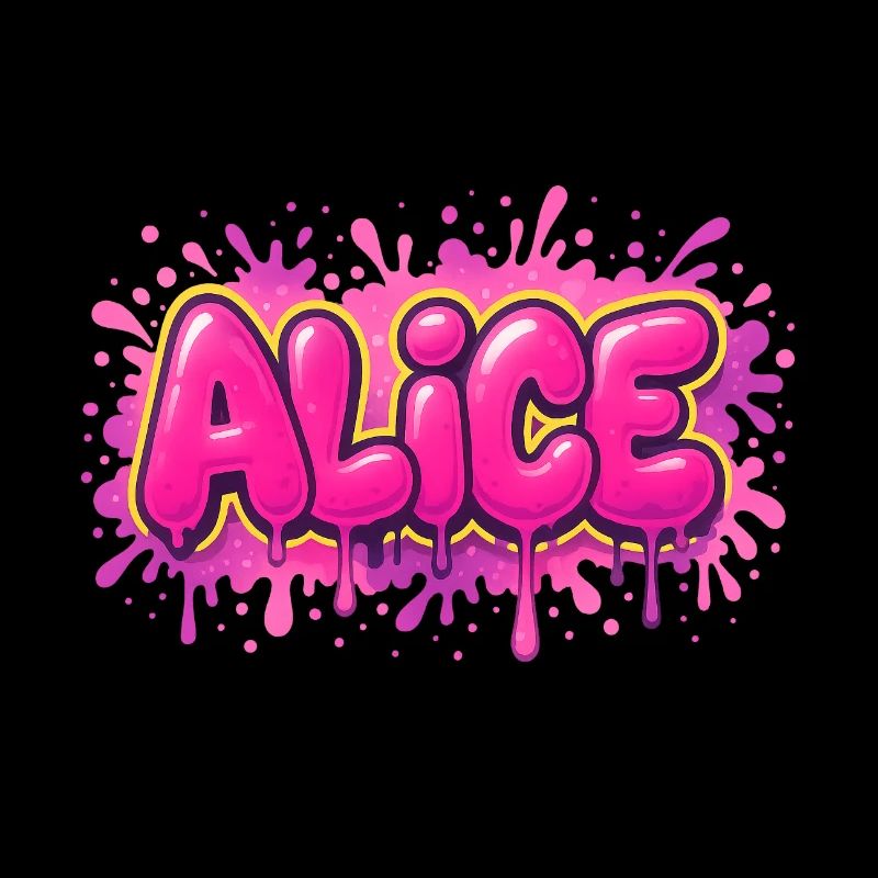 Graffiti  ALICE Prénom cadeau idéal imprimable sur