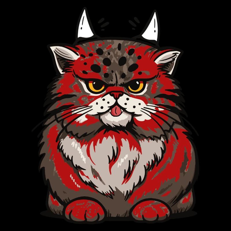 Satanic Cat Cats Little Devil Satan Halloween