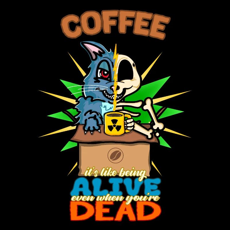 Dessin animé drôle de Schrödinger sur la science du café de chat