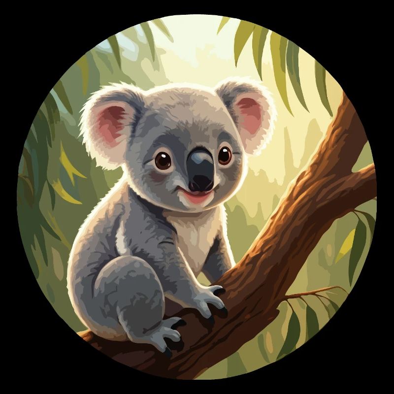Koala ours dans l’arbre