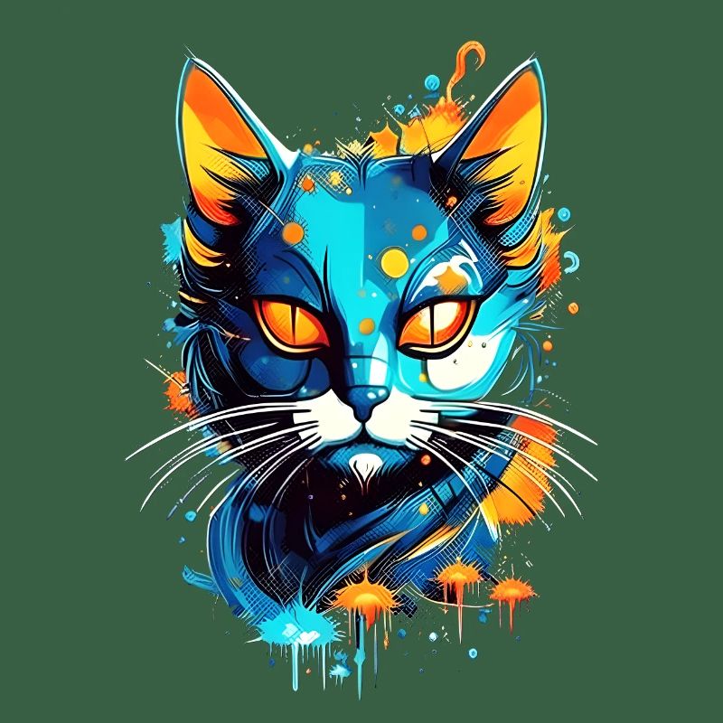 Chat de l’espace coloré