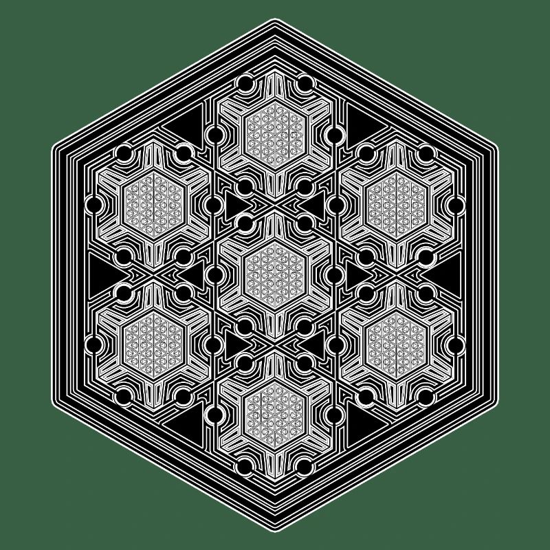 Psytrance Goa Techno Rave Geometrie Hexagon Muster