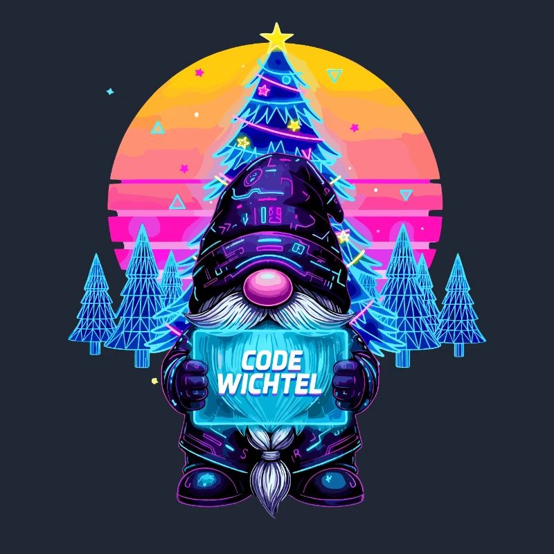 Cyberpunk Code Wichtel - Synthwave Xmas Nerd