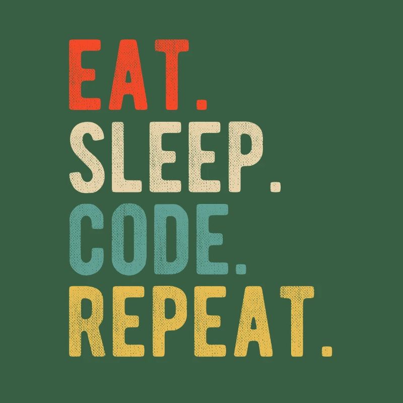 Eat Sleep Code Repeat Programmer Nerd Retro