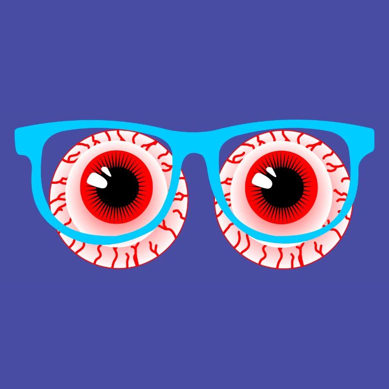 Zwei rote Augäpfel mit Brille Logo Optiker