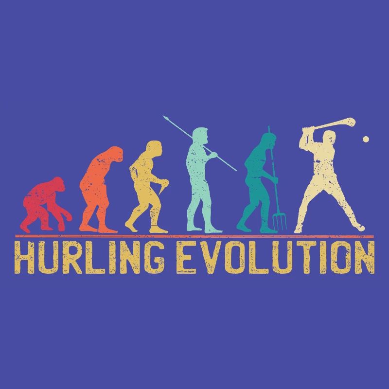 Conception de silhouette d'évolution de hurling
