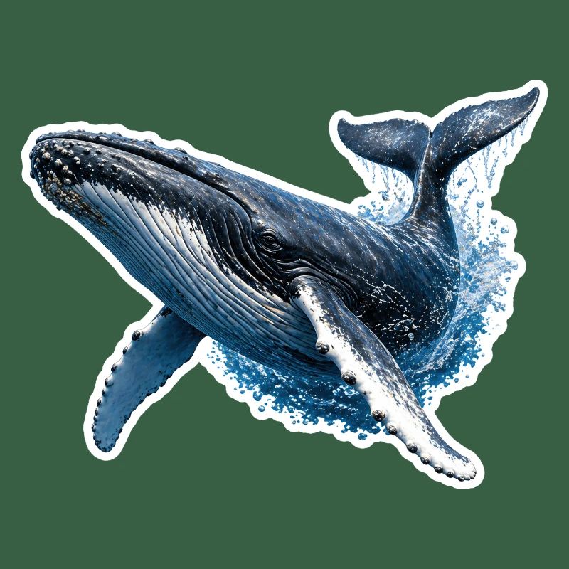 Springender Buckelwal – Dynamische Meeres-Illustra
