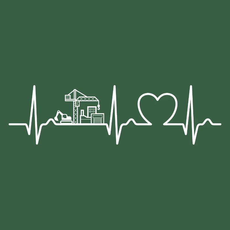 Construction Site - Heart Curve, ECG, Pulse - Construction Management