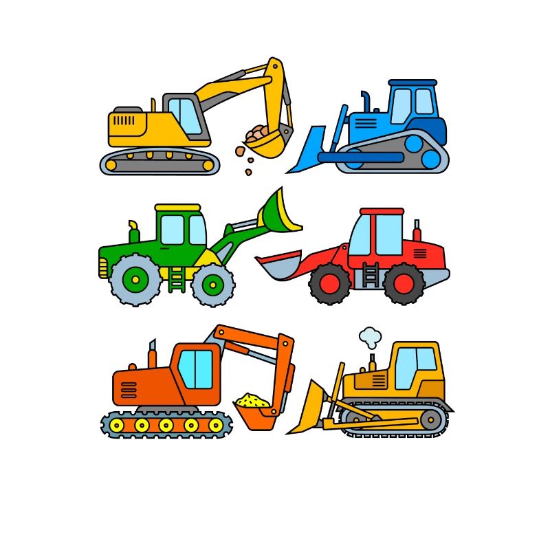 Vehicles construction site for children - excavator set