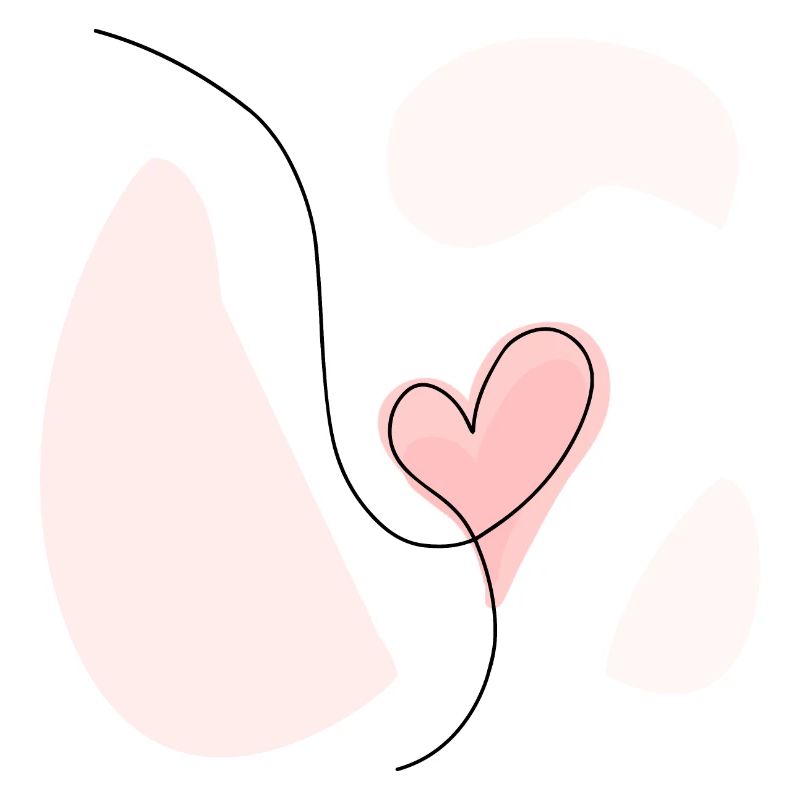 Abstract heart line drawing