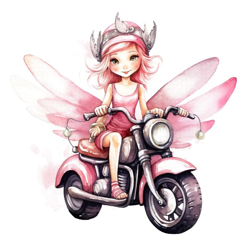 Feenmädchen mit Motorrad
