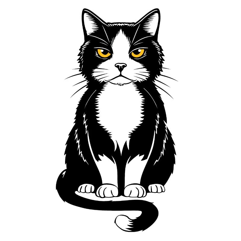 Image d’un chat noir assis