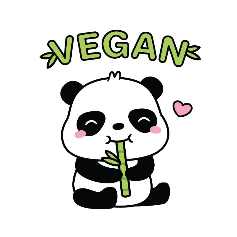 Mignon petit panda mangeant une pousse de bambou végétalien