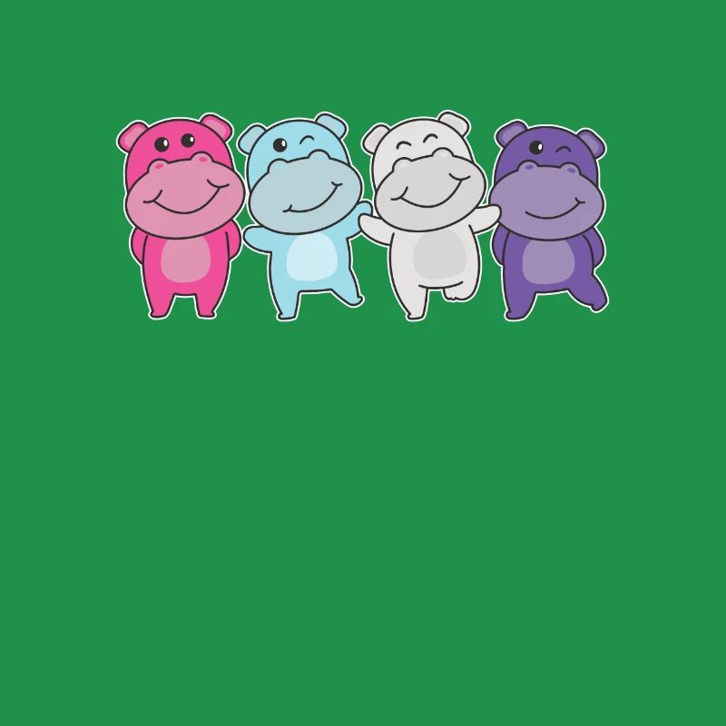 Multisexual Flag Pride LGBTQ Cute Hippos