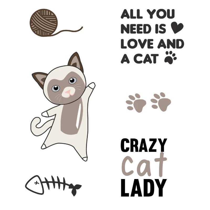Chat mignon chat autocollant set de parole pattes