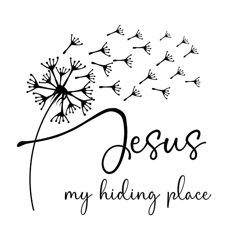 Jesus, my hiding place has a chic dandelion graphi