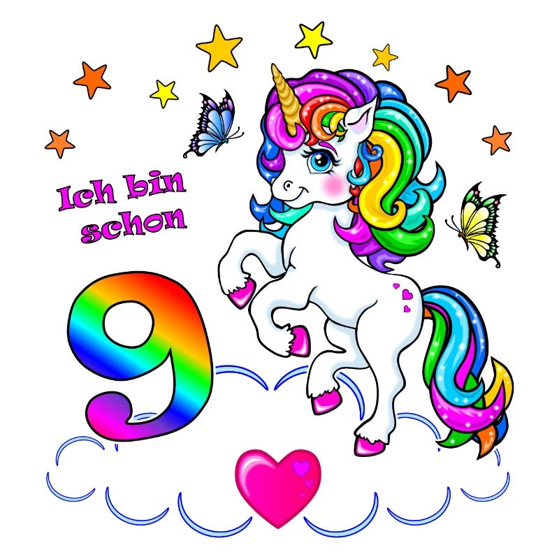 Mädchen 9 Jahre Geburtstag Einhorn