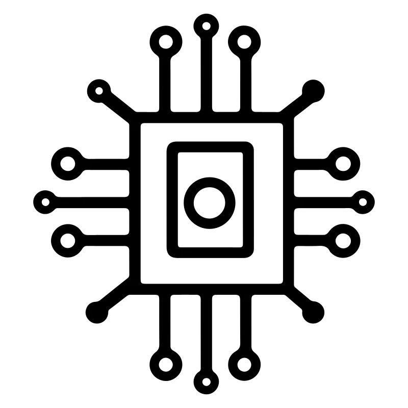 Digital Computer Chip Symbol
