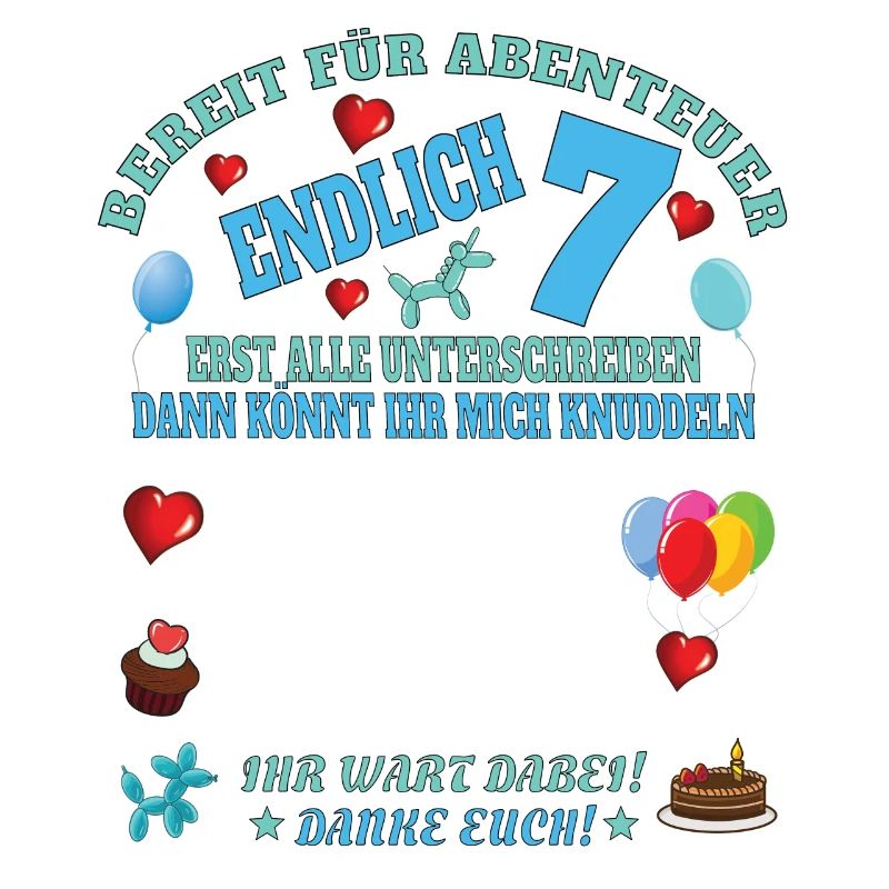 7. Geburtstag Junge & Mädchen Gästebuch