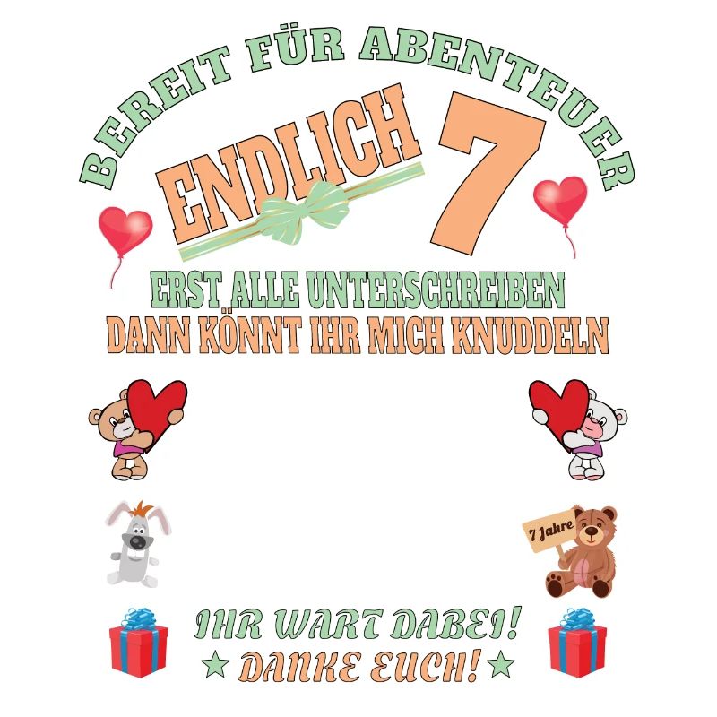7. Geburtstag Junge & Mädchen Gästebuch