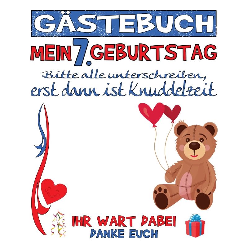 7. Geburtstag Junge & Mädchen Gästebuch