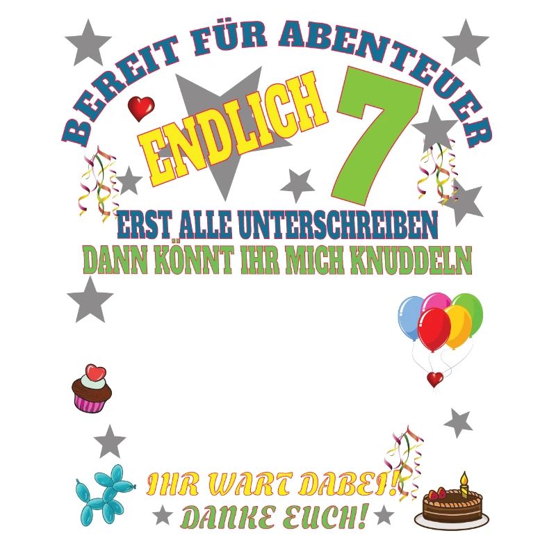 7. Geburtstag Junge & Mädchen Gästebuch