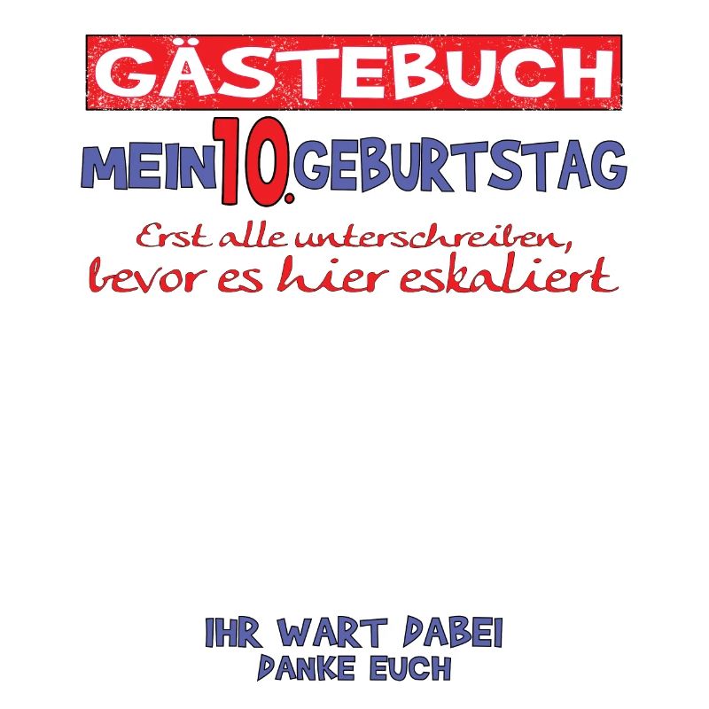 10. Geburtstag Junge & Mädchen Gästebuch