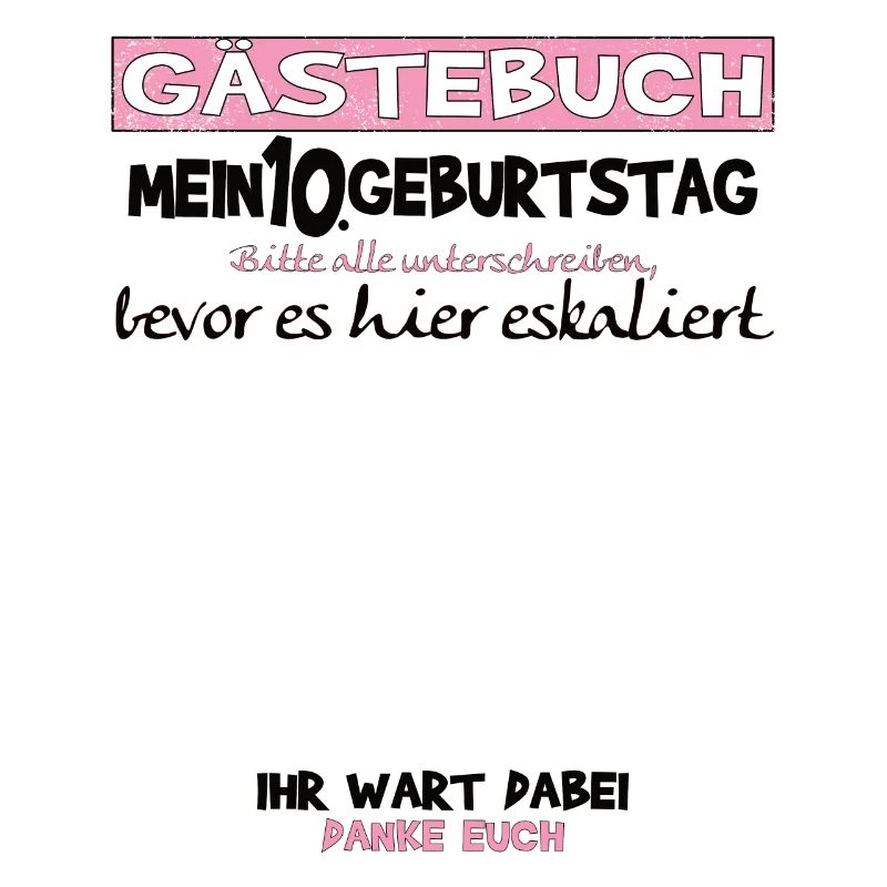 10. Geburtstag Mädchen & Junge Gästebuch
