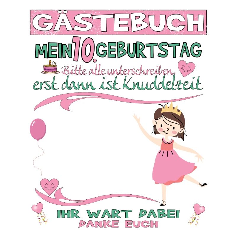 10. Geburtstag Mädchen & Junge Gästebuch