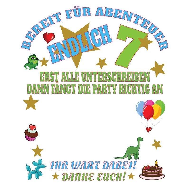 7. Geburtstag Junge Gästebuch Mädchen