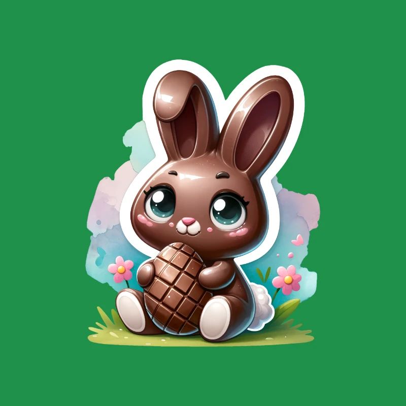 A Chocolate Bunny With an Easter Egg
