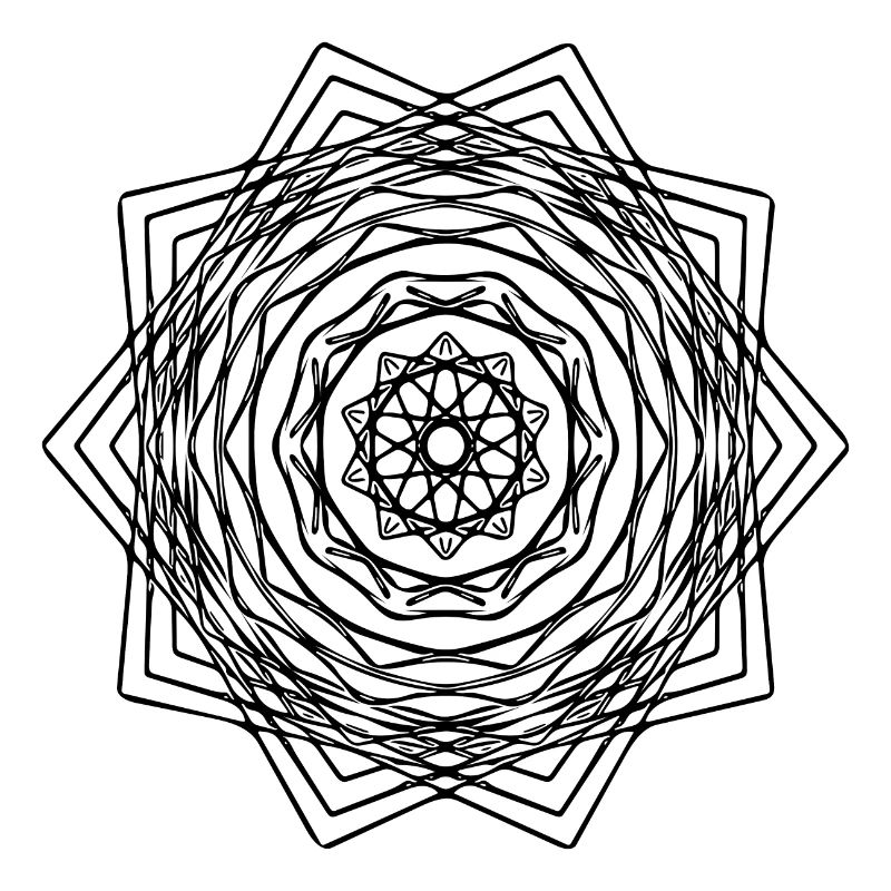Geometric Square Mandala Square Shape