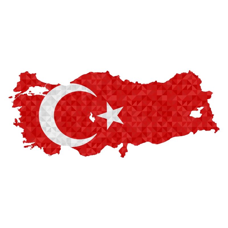 Turquie Drapeau en contours Drapeau turc Étoile de lune