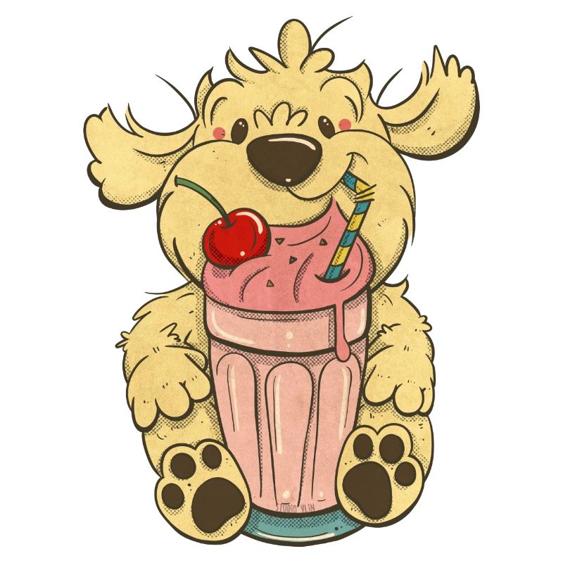 Cockapoo Thor avec milkshake rose