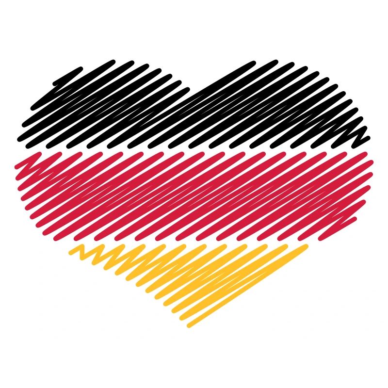 Heart Black Red Gold (Germany Flag Sketch)