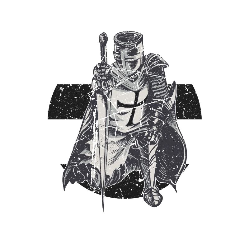Knight Red White Templer order medieval armor