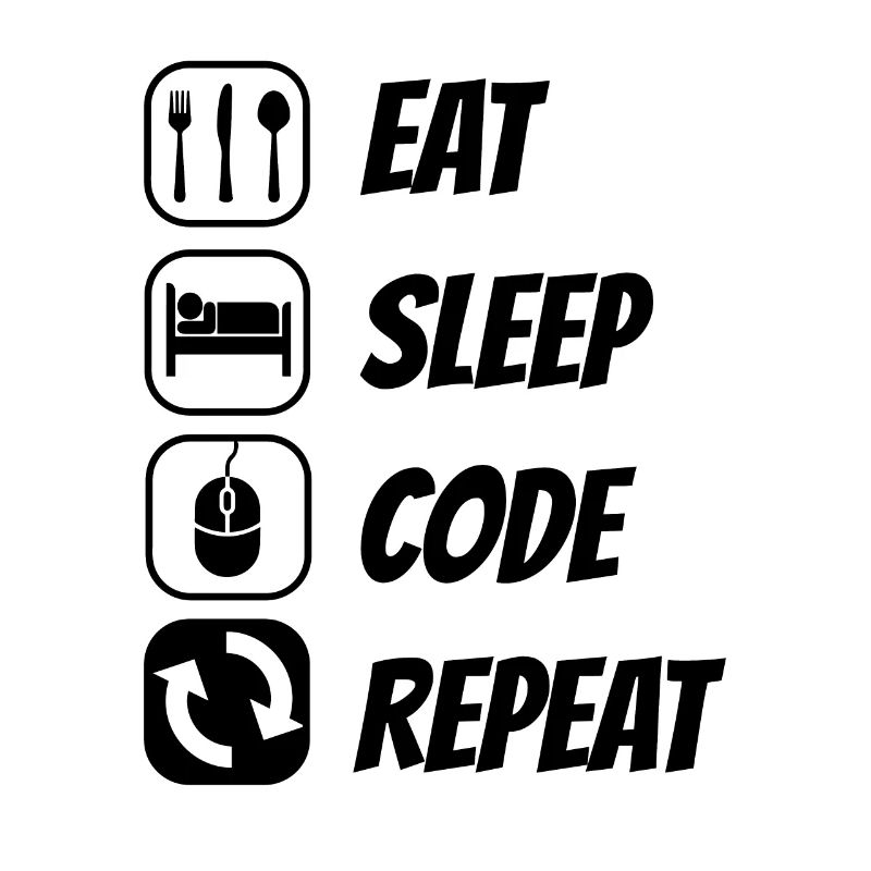 Eat Sleep Code Repeat Coder Programmer Software De