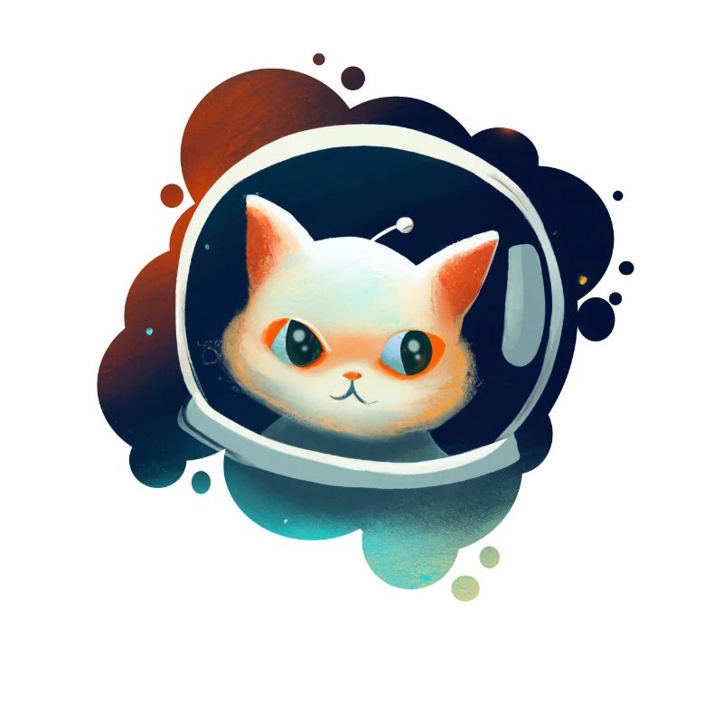 Chat mignon dans l’espace