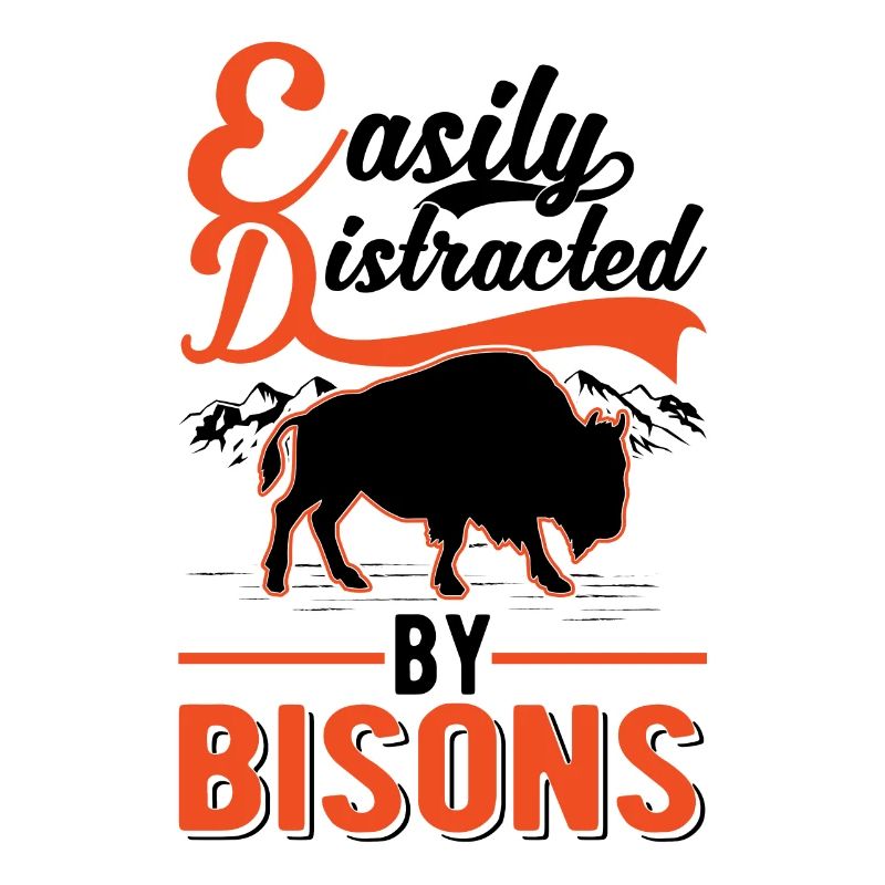Facilement distrait par les bisons Buffle d’eau Buffle