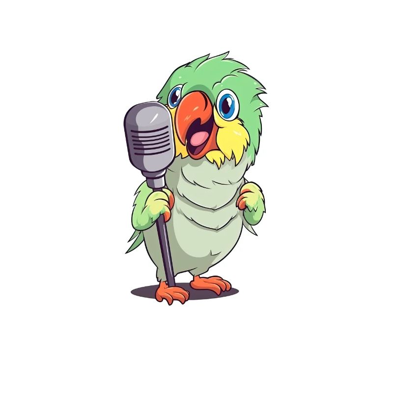Comic bird rocks the microphone - Bunte