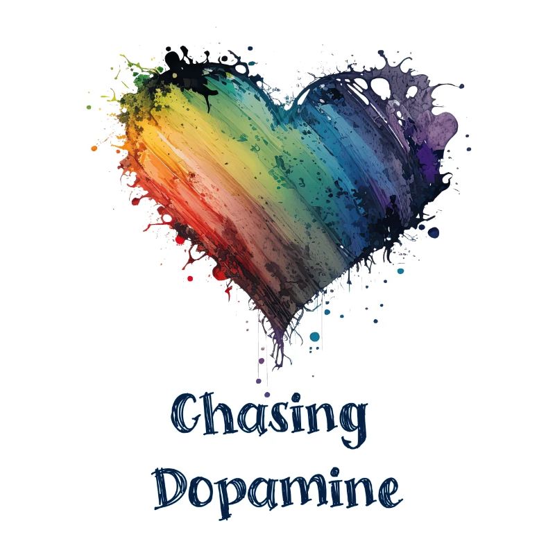 Rainbow heart chasing Dopamine