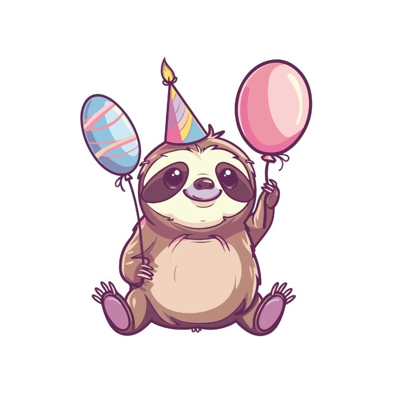 Faultier Geburtstag Comic Niedlich