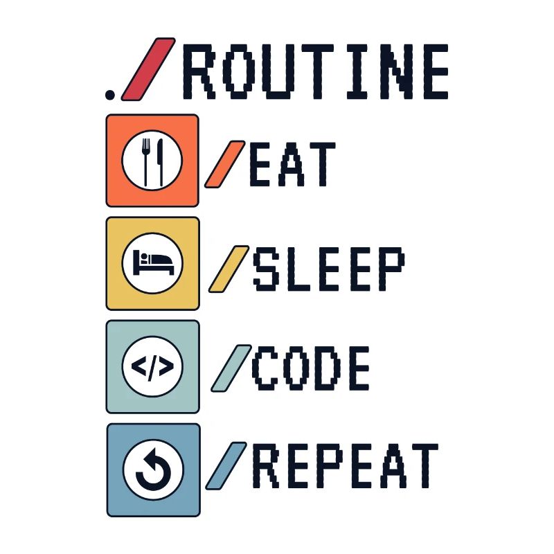 Routine Eat Sleep Code Repeat Developer Coder