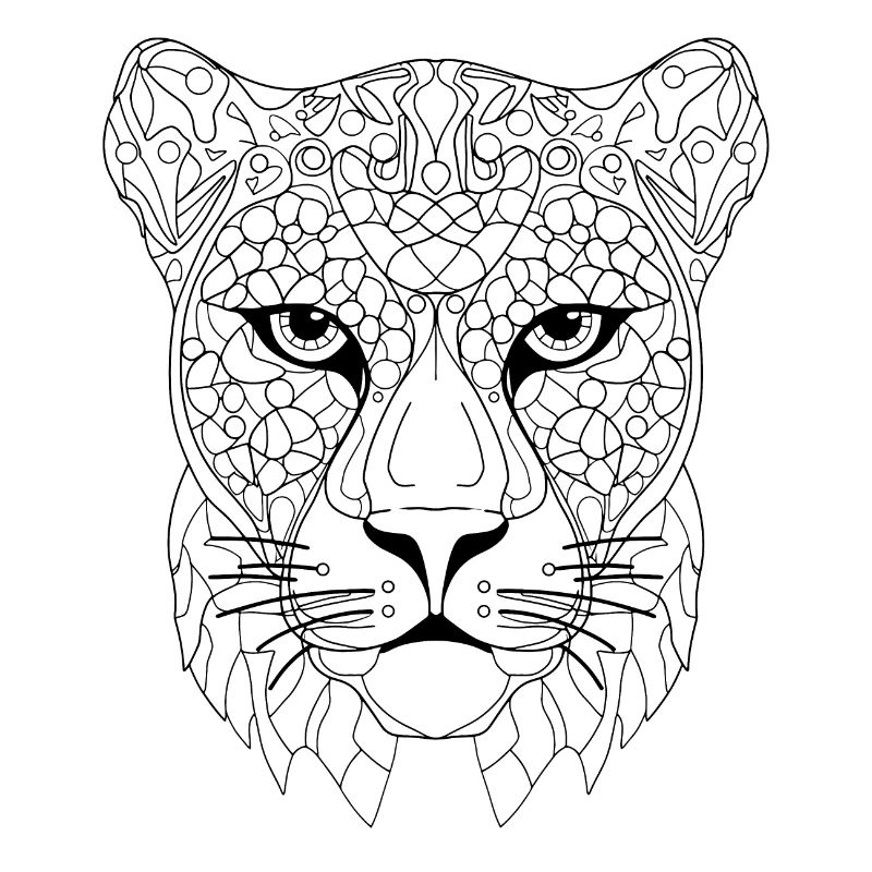 Essence de léopard abstrait : Art au trait complexe Inter