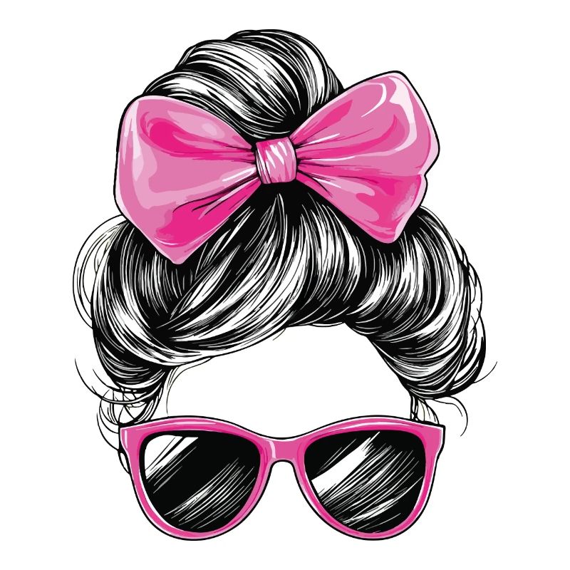 Frau Sonnenbrille Haare Schleife Mädchen Cool Chic