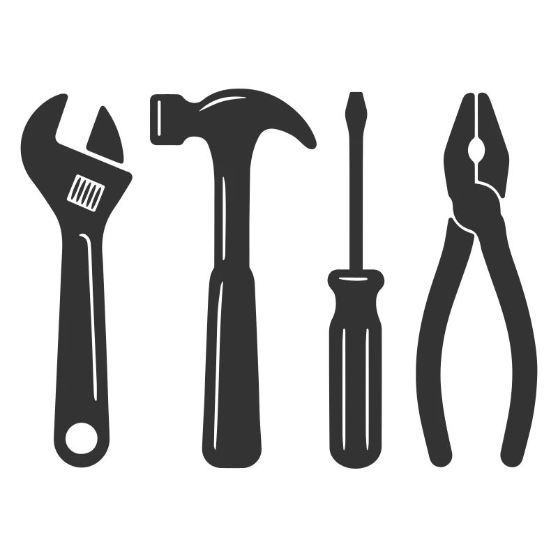 Tools logo. Tool icon symbol. Working tools. Tool