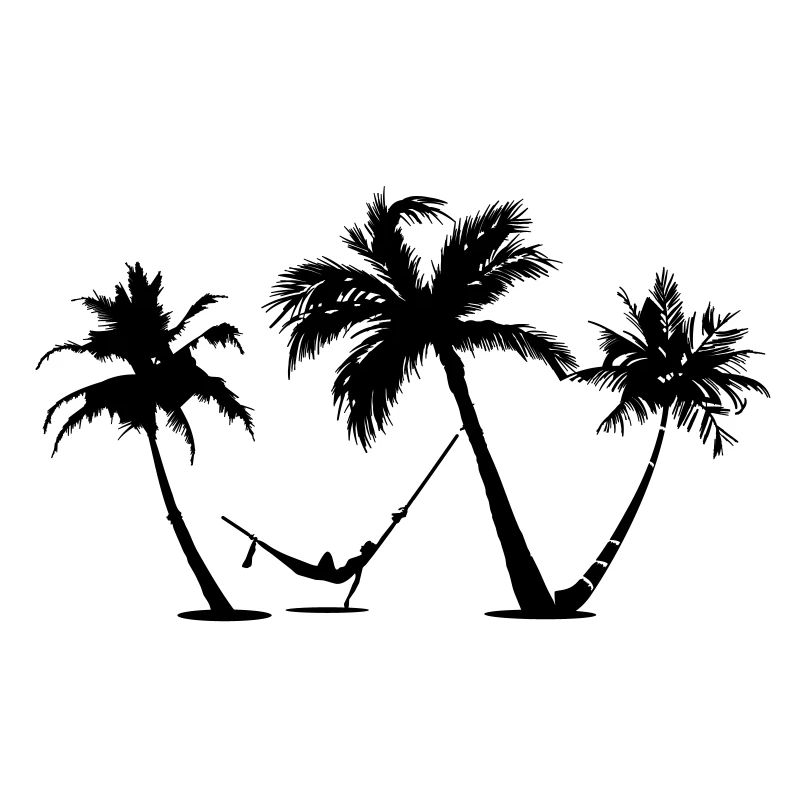 Holiday under palm trees in a hammock