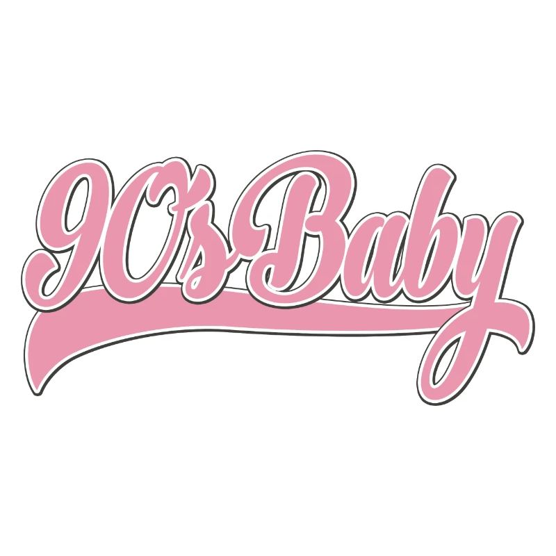 Script rétro rose bébé des années 90
